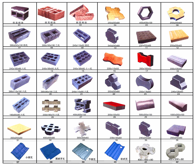 煤矸石免燒磚機磚型